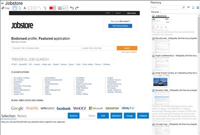Jobstore - Flamory bookmarks and screenshots
