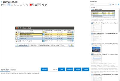 jTimeSched - Flamory bookmarks and screenshots