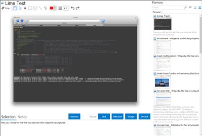 Lime Text - Flamory bookmarks and screenshots