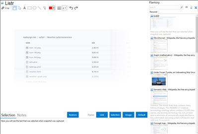 Listr - Flamory bookmarks and screenshots