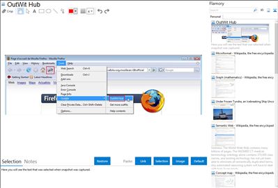 OutWit Hub - Flamory bookmarks and screenshots
