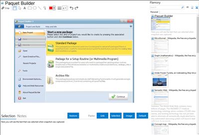 Paquet Builder - Flamory bookmarks and screenshots