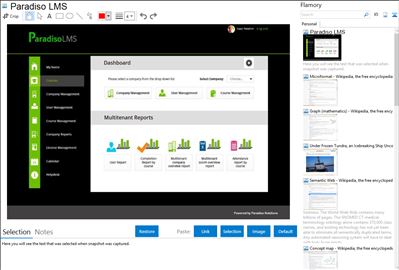 Paradiso LMS - Flamory bookmarks and screenshots