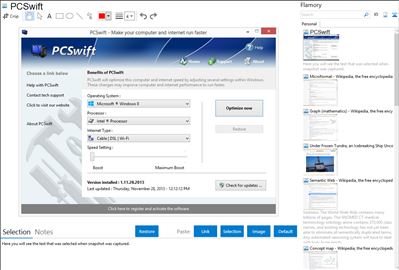 PCSwift - Flamory bookmarks and screenshots