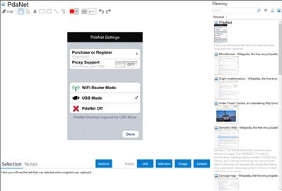 PdaNet - Flamory bookmarks and screenshots