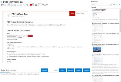 PDFtoWord Pro - Flamory bookmarks and screenshots