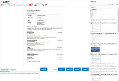 pdfcv - Flamory bookmarks and screenshots