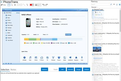 PhoneTrans - Flamory bookmarks and screenshots