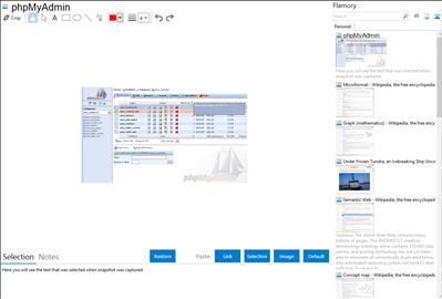 phpMyAdmin - Flamory bookmarks and screenshots