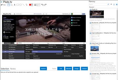 Pluto.tv - Flamory bookmarks and screenshots