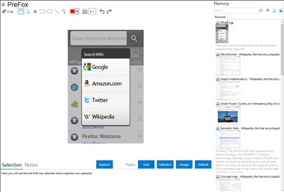 PreFox - Flamory bookmarks and screenshots