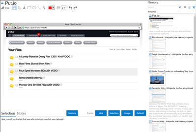 Put.io - Flamory bookmarks and screenshots