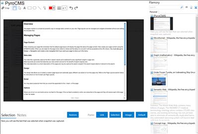 PyroCMS - Flamory bookmarks and screenshots