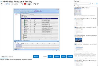 HP Unified Functional Testing - Flamory bookmarks and screenshots