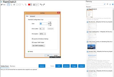 RamDiskUI - Flamory bookmarks and screenshots