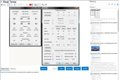 Real Temp - Flamory bookmarks and screenshots