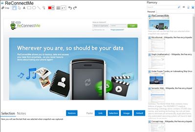 ReConnectMe - Flamory bookmarks and screenshots