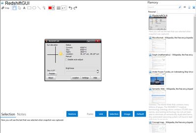 RedshiftGUI - Flamory bookmarks and screenshots