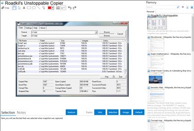 Roadkil's Unstoppable Copier - Flamory bookmarks and screenshots