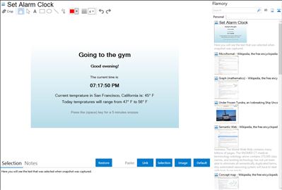 Set Alarm Clock - Flamory bookmarks and screenshots