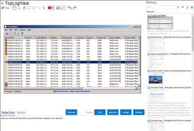 TcpLogView - Flamory bookmarks and screenshots