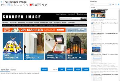 The Sharper Image - Flamory bookmarks and screenshots
