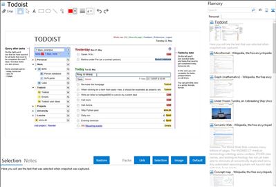 Todoist - Flamory bookmarks and screenshots