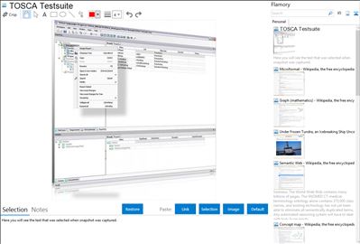 TOSCA Testsuite - Flamory bookmarks and screenshots