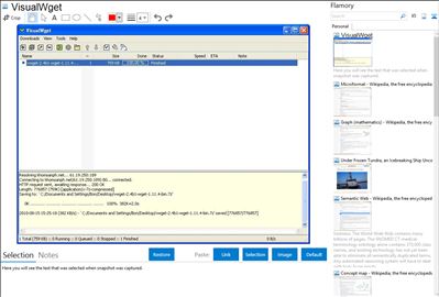 VisualWget - Flamory bookmarks and screenshots